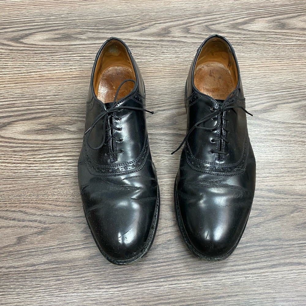Allen Edmonds Shelton Black Saddle Oxfords 11 C - Picture 1 of 11